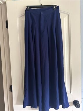 SHEIN Royal Blue Flowy Wide Leg Skirt